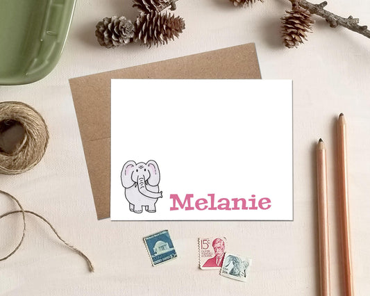 Personalized Note Cards - Elephant Stationery Gifts