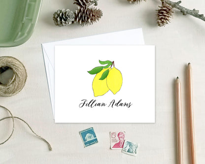 Lemon Note Cards - Personalized Lemon Stationery Gifts