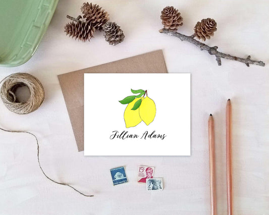 Lemon Note Cards - Personalized Lemon Stationery Gifts