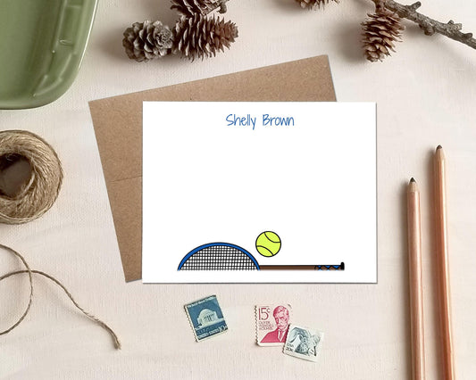 Tennis Note Cards: Personalized Stationery