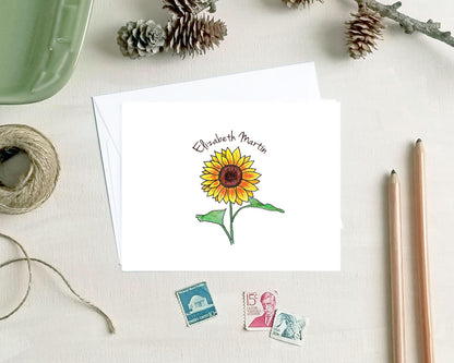 Personalized Note Cards - Sunflower Stationery Gifts for Mother's Day