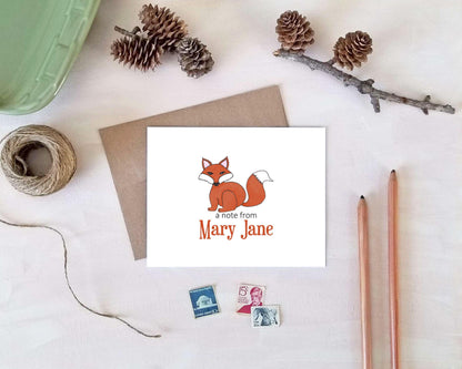 Personalized Note Cards - Fox Stationery Gifts for Fox Lovers