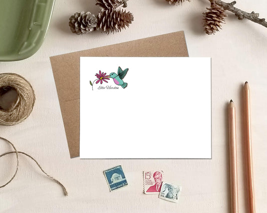 Hummingbird Personalized Note Cards - Stationery Gifts for Mother's Day