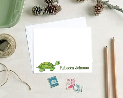 Turtle Note Cards - Personalized Stationery Gifts for Turtle Lovers