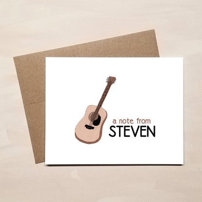 Guitar Note Cards - Personalized Stationery Gifts for Guitarist