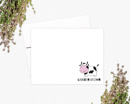 Personalized Cow Note Cards - Farm Stationery - Gifts for Farmers Homesteaders