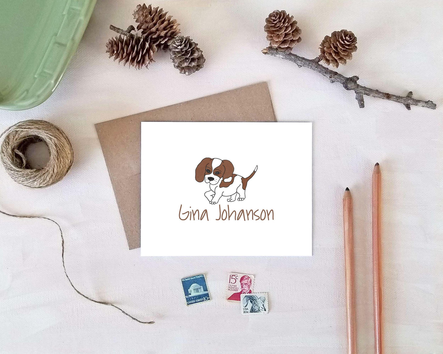 Beagle Dog Note Cards - Personalized Stationery Gifts for Dog Lovers