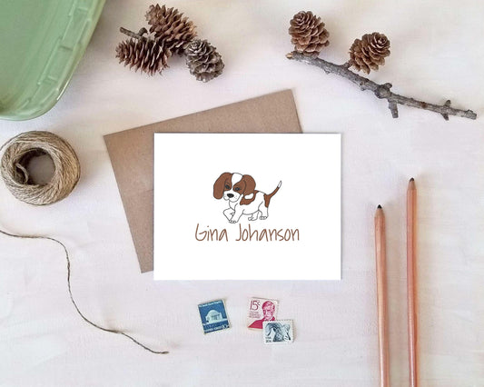 Beagle Dog Note Cards - Personalized Stationery Gifts for Dog Lovers