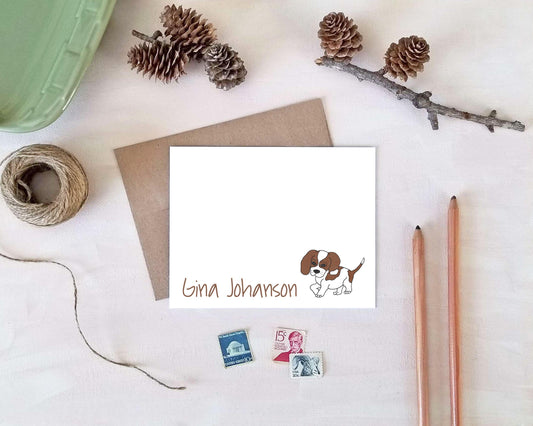 Beagle Dog Note Cards - Personalized Stationery - Dog Gifts