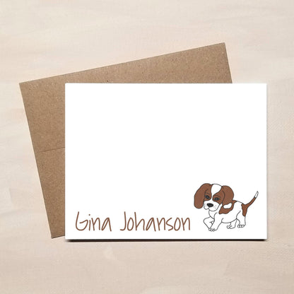 Beagle Dog Note Cards - Personalized Stationery - Dog Gifts