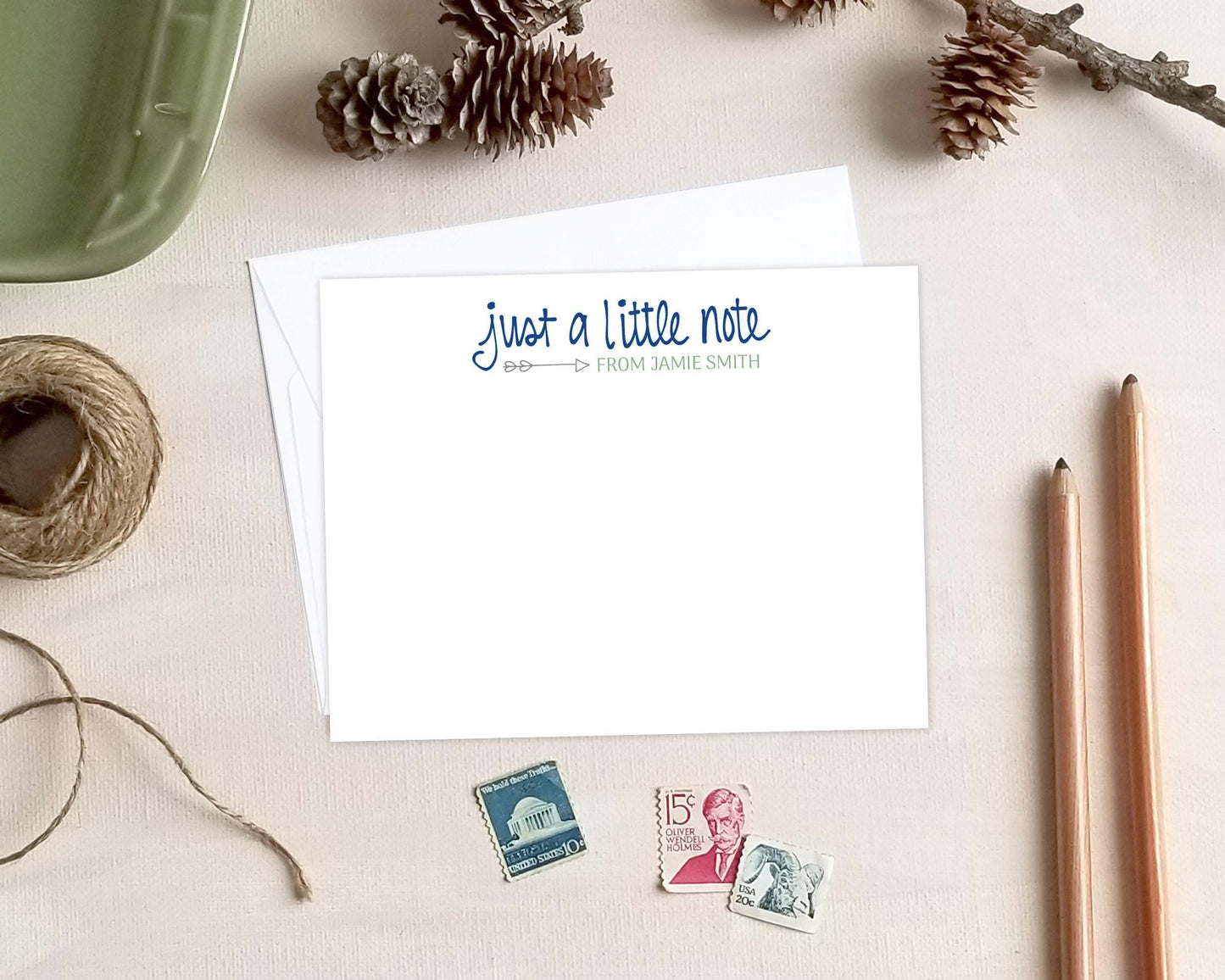 Just a Little Note Cards - Personalized Stationery Note Card Set