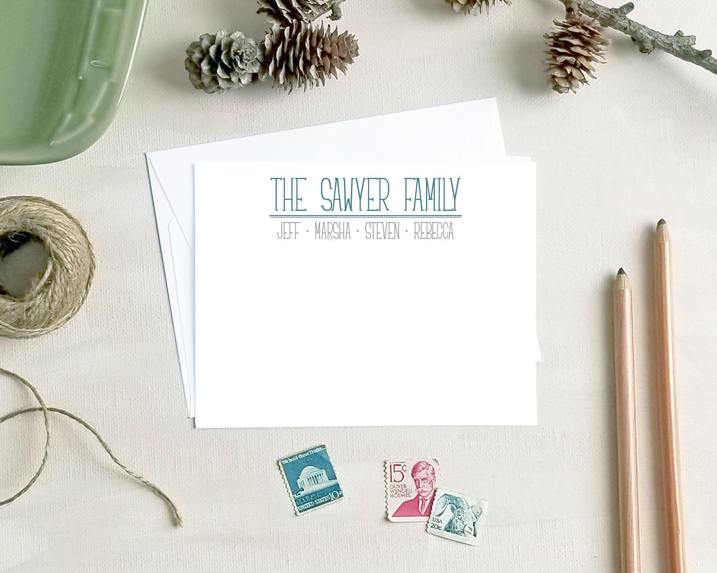 Personalized Note Cards - Family Stationery Gifts