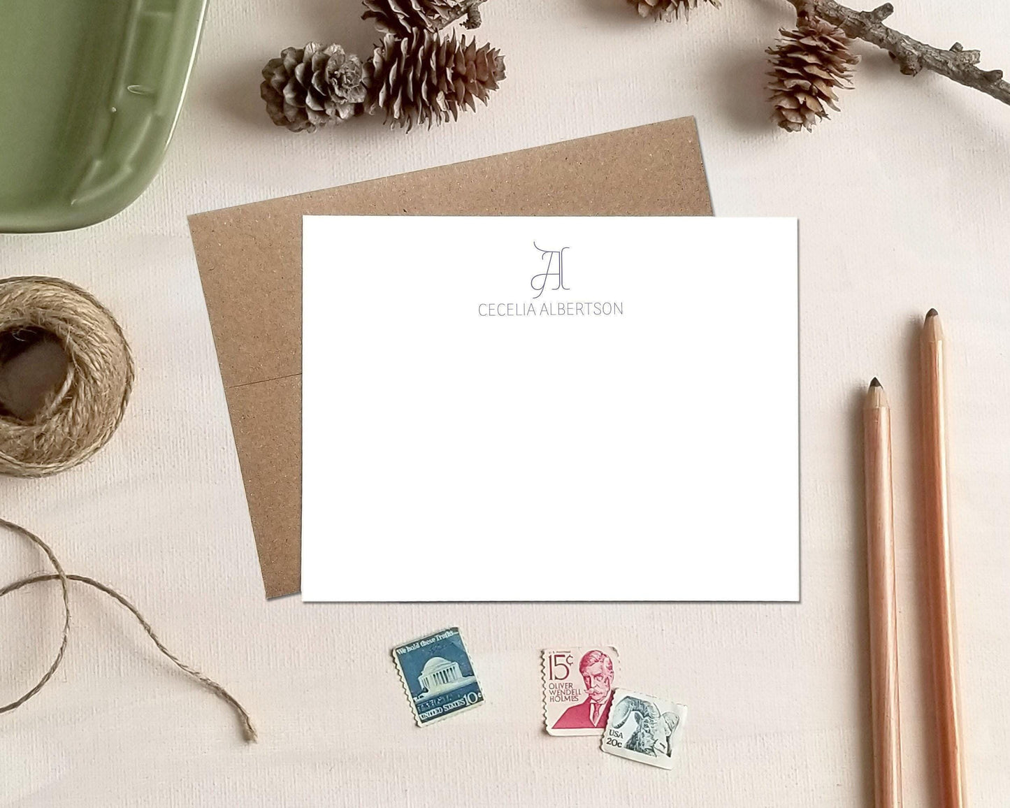 Personalized Note Cards: Custom Stationery Set (Digital Download)