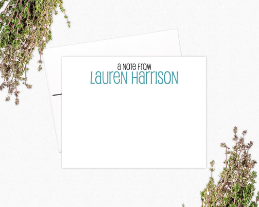 Personalized Flat Note Cards for Women - Thank You Cards