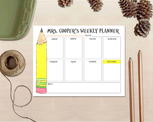 Teacher Planner Notepad - Weekly Lesson Planning Pad - Teacher Appreciation Gift