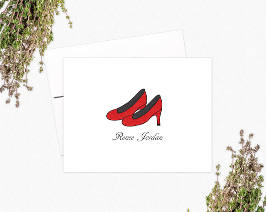 Personalized Note Cards - High Heels Stationery Gift for Women