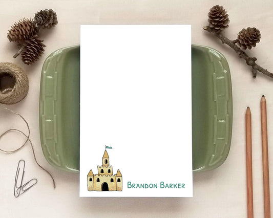 Personalized Notepad for Kids - Sandcastle Notepad - Beach Stationery for Children - Beach Gift