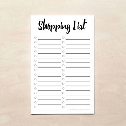 Grocery List Notepad - Black & White Groceries List Pad
