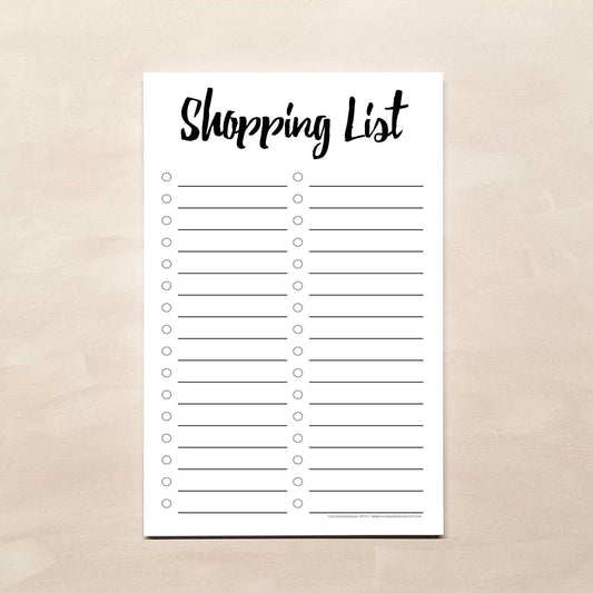 Grocery List Notepad - Black & White Groceries List Pad