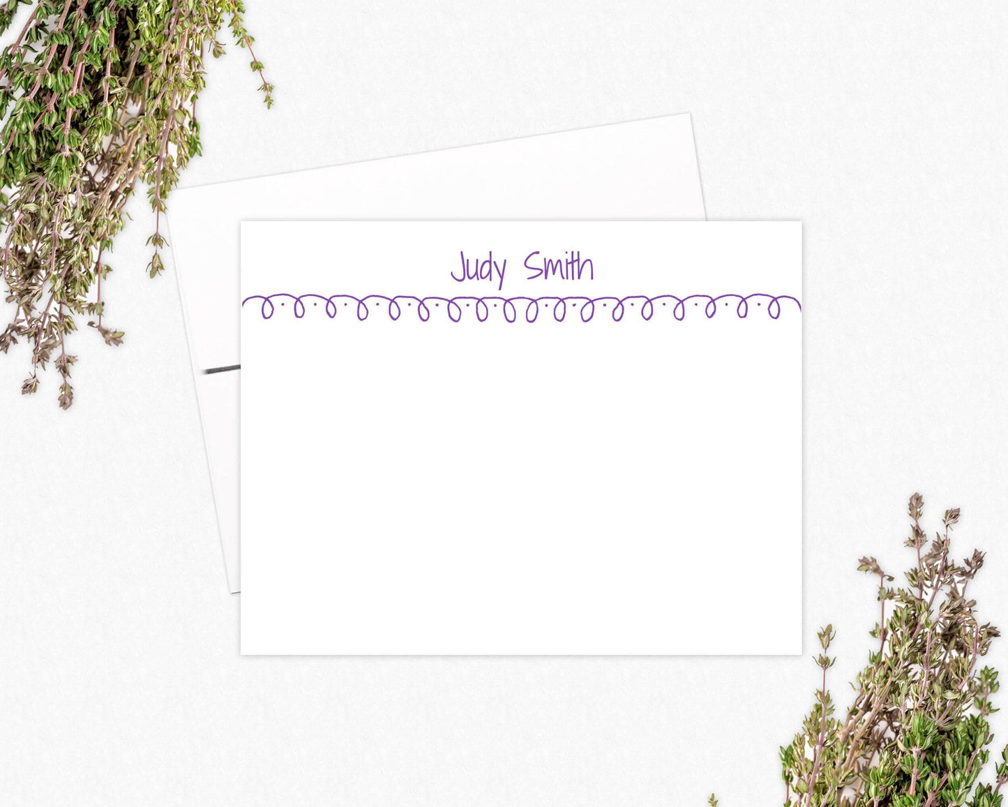 Personalized Note Cards for Girls - Swirls & Doodles Stationery Gifts for Teens