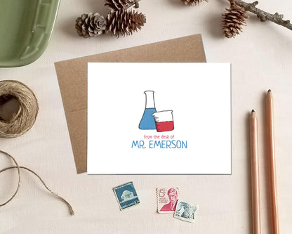 Personalized Note Cards - Science Teacher Stationery Gift