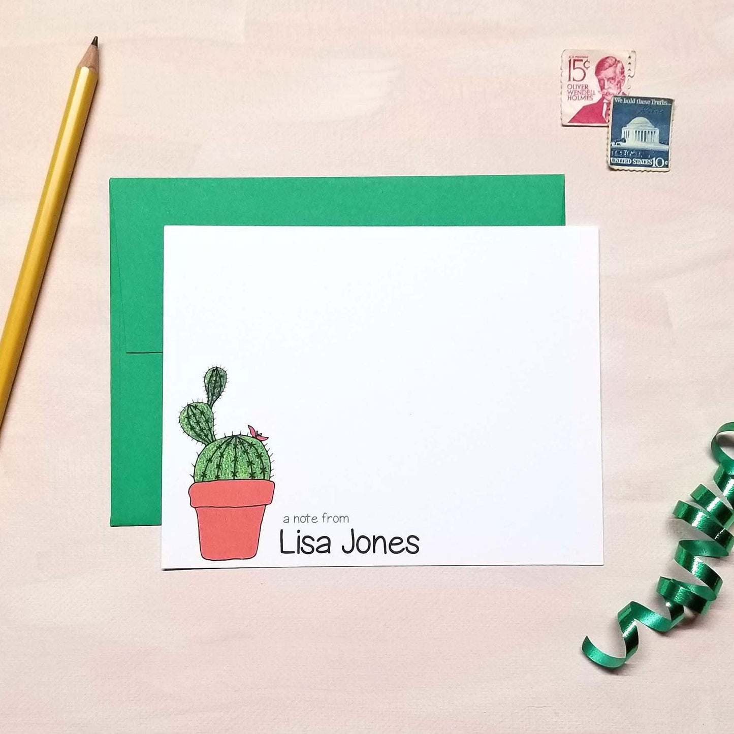 Cactus Note Cards - Personalized Stationery - Cactus Lovers Gift