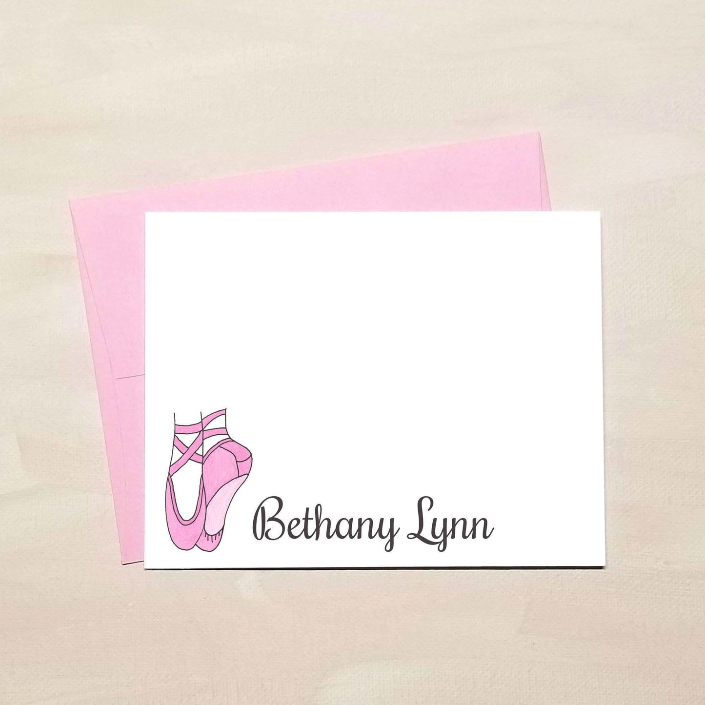 Ballet Flat Note Cards: Personalized Stationery