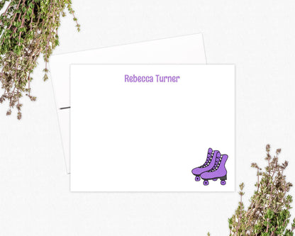 Personalized Roller Skate Note Cards: Custom Stationery