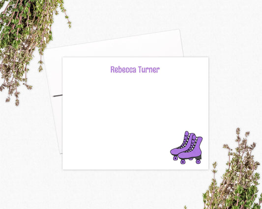 Personalized Roller Skate Note Cards: Custom Stationery