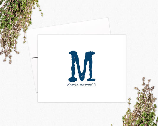 Modern Monogram Note Card Set: Personalized Stationery