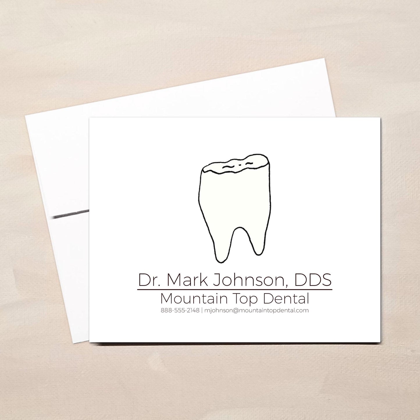 Dentist Note Cards - Personalized Tooth Stationery - Dentist Gifts