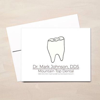 Dentist Note Cards - Personalized Tooth Stationery - Dentist Gifts