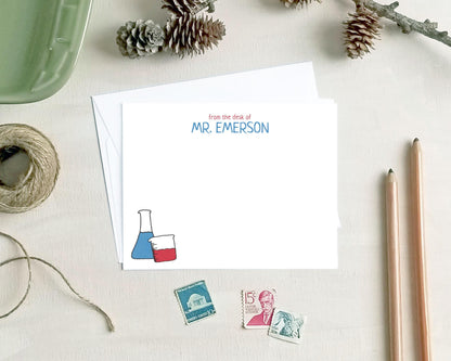 Personalized Science Note Cards - Teacher Appreciation Gift Stationery