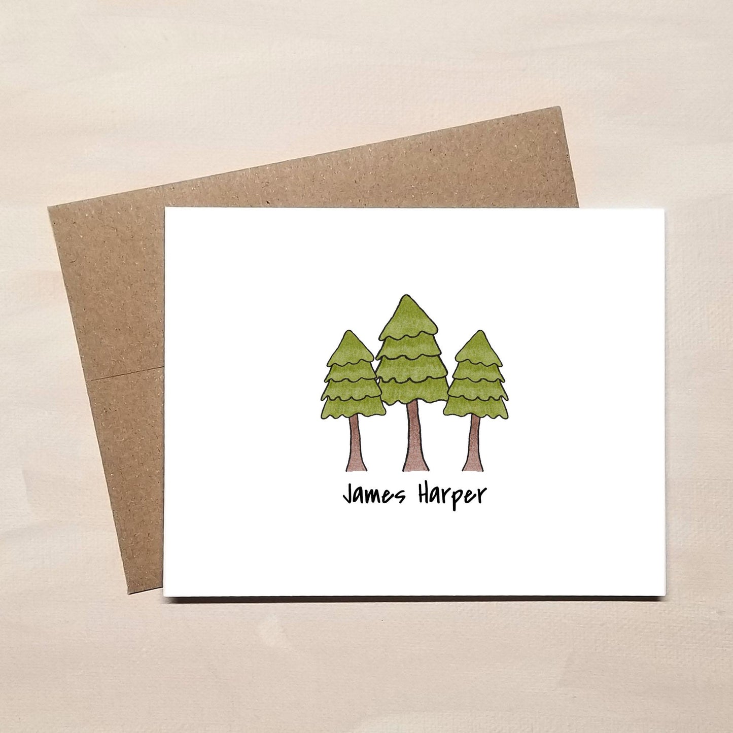 Pine Tree Stationery - Personalized Note Cards - Camping Gifts