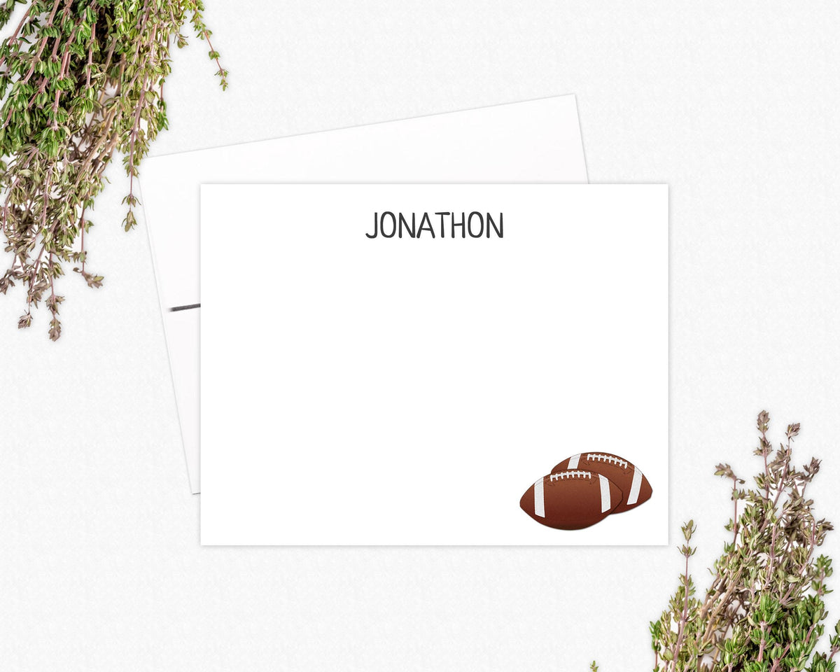 Football Stationery - Personalized Note Cards for Coach - Football Gift