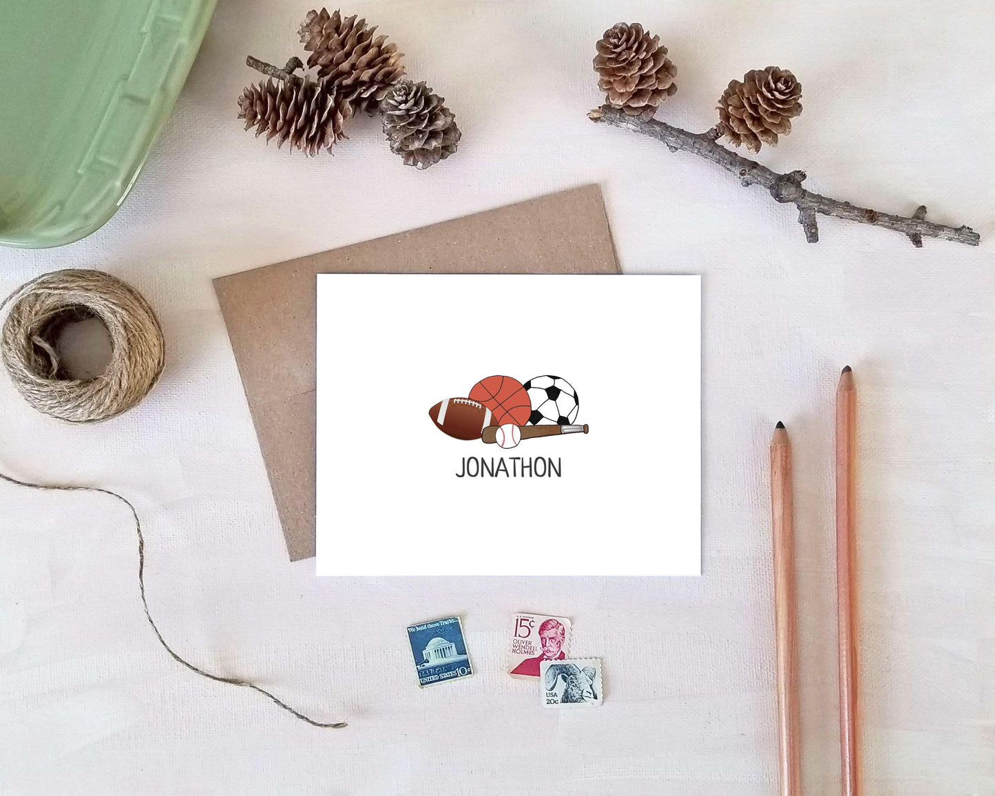 Coach Gift - Personalized Sports Note Cards - Stationery for Coaches