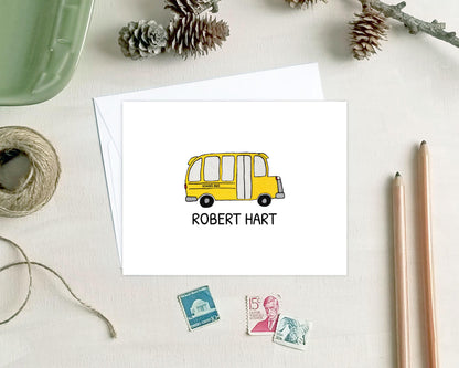School Bus Driver Gift - Personalized Note Cards - Custom Stationery Gifts