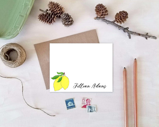 Lemon Stationery - Personalized Lemon Note Cards
