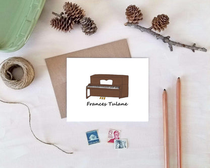 Piano Note Card - Personalized Stationery - Piano Gift
