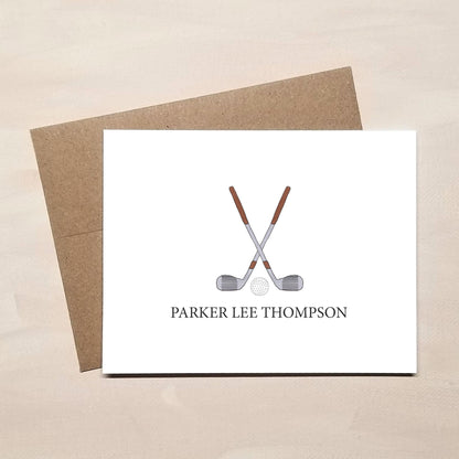 Golf Note Cards - Personalized Golfing Stationery - Golfer Gifts