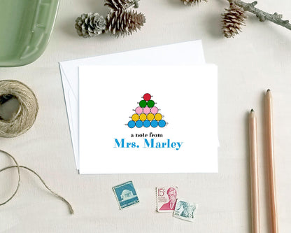 Teacher Gift - Personalized Note Cards - Counting Beads Stationery Gift