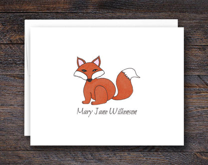 Personalized Note Cards - Fox Stationery Gifts for Fox Lovers