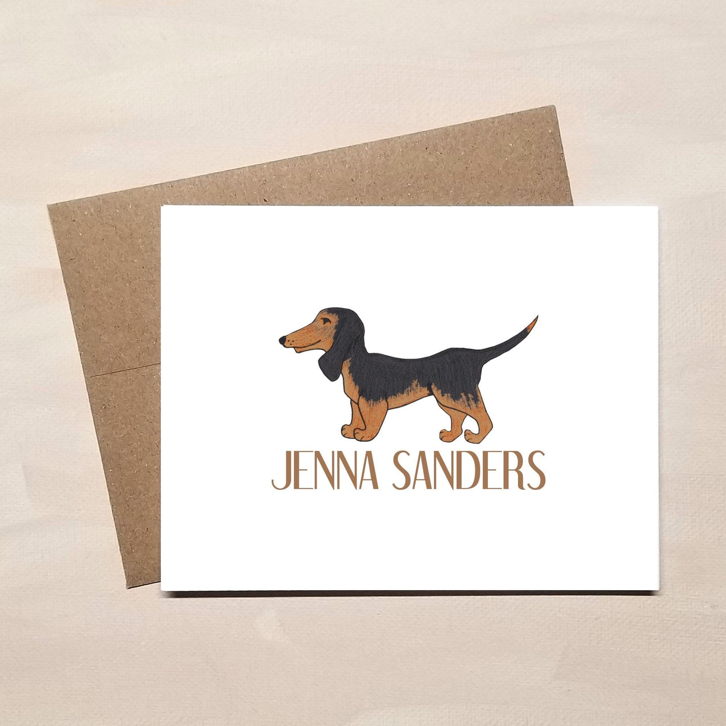 Personalized Note Cards for Dog Lovers - Dachshund Stationery Gifts