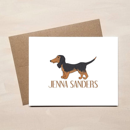 Personalized Note Cards for Dog Lovers - Dachshund Stationery Gifts