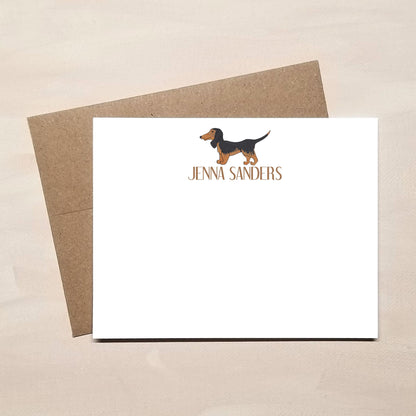 Personalized Dachshund Note Cards - Custom Stationery Gifts for Dog Lovers