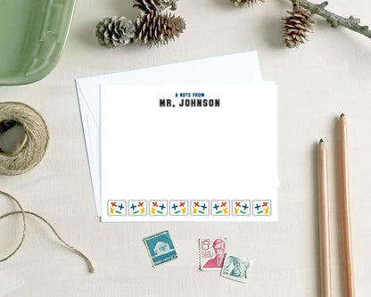 Math Teacher Note Cards - Personalized Stationery for Mathematics Teacher