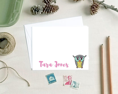 Personalized Note Cards - Owl Stationery Gifts
