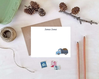 Personalized Dump Truck Note Cards - Stationery Gifts for Truck Drivers
