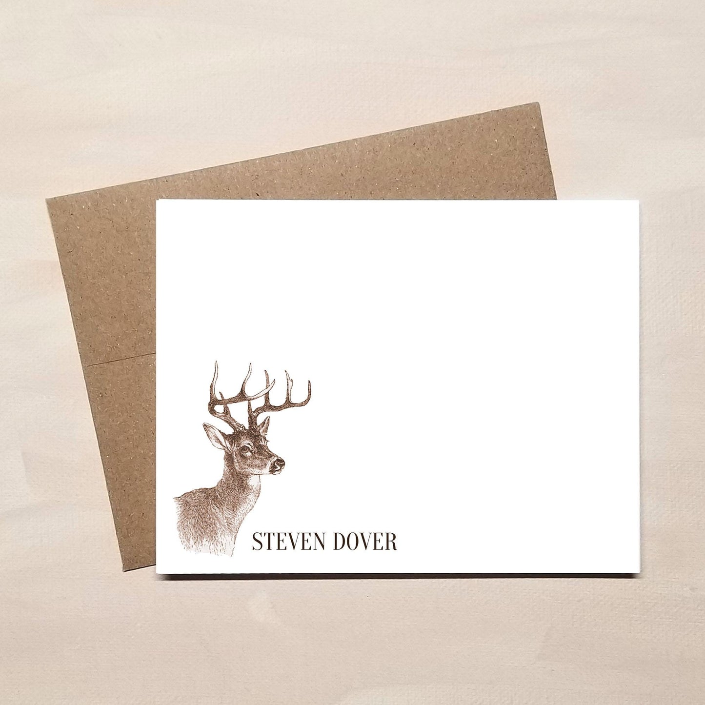 Personalized Note Cards - Buck Deer Note Card Set for Hunters - Stationery Gift for Dad Grandpa Father's Day