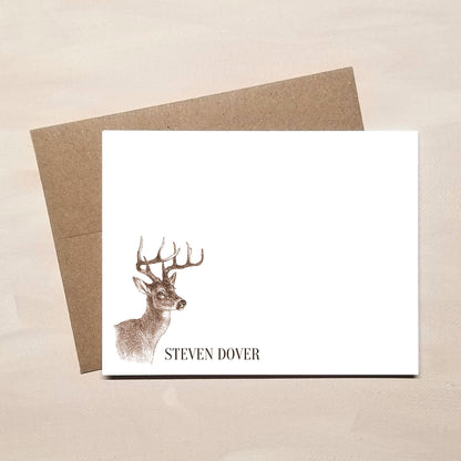 Personalized Note Cards - Buck Deer Note Card Set for Hunters - Stationery Gift for Dad Grandpa Father's Day